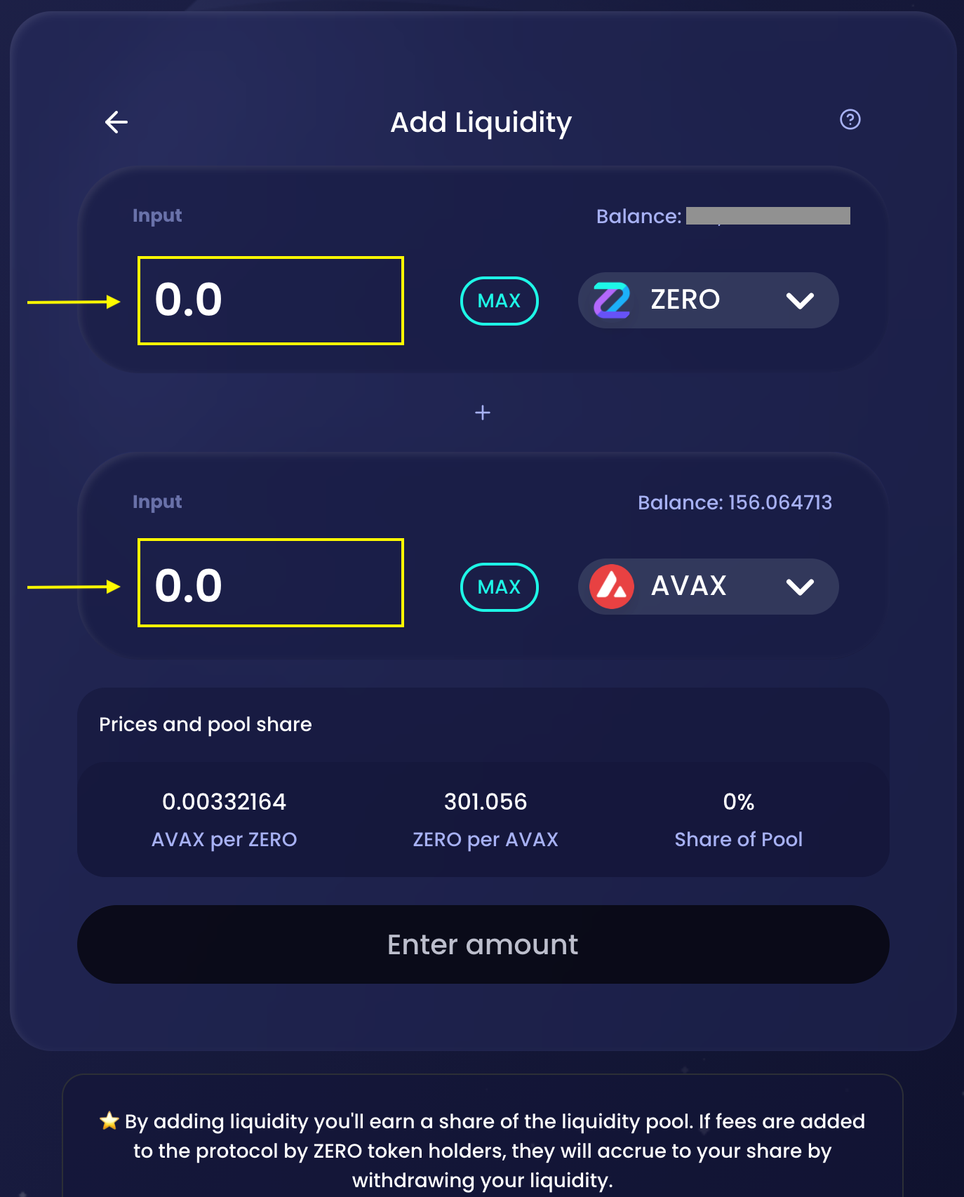 Select liquidity pool